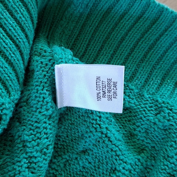 Croft & Barrow Classic Women’s Green Cable Knit Cotton Spring Sweater - Picture 8 of 8